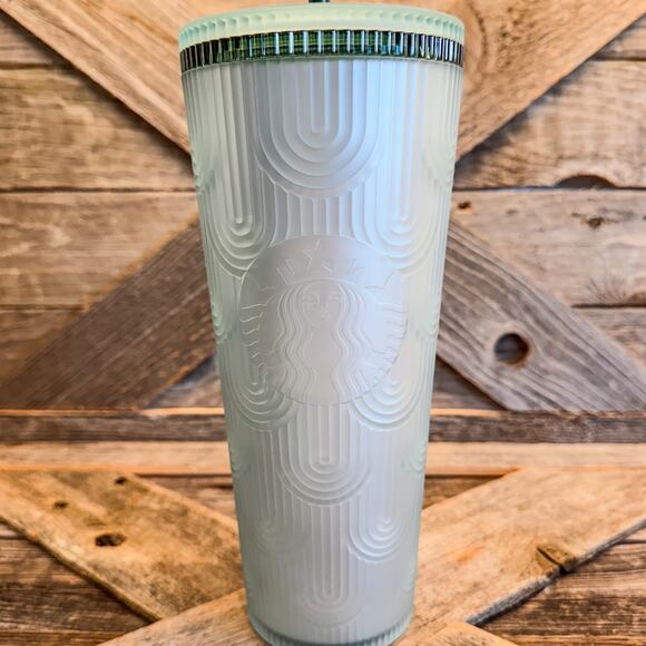 NEW Starbucks Spring 2024 Anniversary Shell Soft Touch Mint Green/Teal, 24 fl oz - Picture 4 of 9